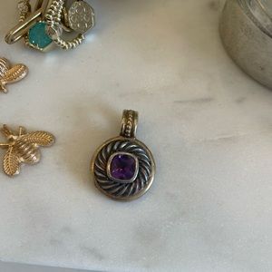 David yurman gold and silver purple amethyst pendant